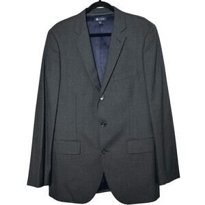 J Crew Mens Aldridge Jacket Loro Piana Super 120 Italian Wool Dark Gray Size 40L